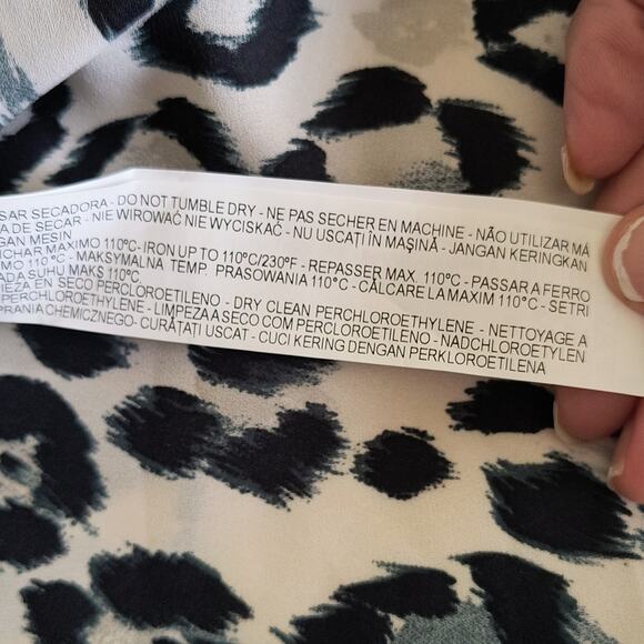 Zara Basic Leopard Print Top Women's Sz M Tan Black Layered Long Sleeve Pullover - Picture 14 of 16